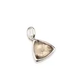 Elegant minimalist triangular cut smoky quartz gemstone pendant in silver-tone setting - Smoky Quartz (Triangle) Pendant Only (Without Chain) / Silver