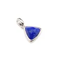 Triangular faceted lapis lazuli pendant with silver metal bail on white background - Lapis Lazuli (Triangle) / Silver