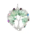 Silver wire wrapped life tree pendant necklace with green aventurine and stars - Aventurine Heart Shape / Silver