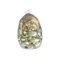 Carved natural Labradorite baby elephant pendant with flash stone labradorite charm - Ganesha Figure (Style 3)