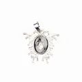 Ins-Stil natürlicher Schneeflocken-Obsidian Motte Anhänger in Silber-Finish Schmuck - Schneeflocken-Obsidian