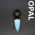 Collana con pendente a sfera in metallo cavo e pietra a cono in opalite stile vintage - Stile Cono Sfera Traforata / Opalite (Bronzo Antico)