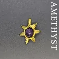 Premium handmade gold wire wrapped amethyst sun star pendant necklace for women - Sun / Amethyst (Gold)