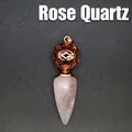 Collana con pendente conico in quarzo rosa naturale con sfera cava in oro rosa moda - Stile Cono Sfera Traforata / Quarzo Rosa (Oro Rosa)