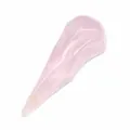 Detailed view of a hand-carved rose quartz bird skull ornament for Halloween decor. - Rose Quartz
