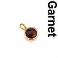 Round faceted natural red garnet stone pendant with elegant gold plated bezel frame - Garnet (Round) / Gold