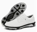 Professional white outdoor sports shoes with spiked soles for golf and hiking - 40 / White