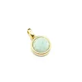 Premium natural round faceted Amazonite stone pendant with polished gold plated frame - Amazonite (Round) / Gold