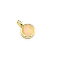 Elegant round faceted rose quartz pendant with gold-plated bezel setting for jewelry making - Rose Quartz (Round) / Gold