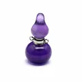 Detailed close-up of purple amethyst gourd-shaped perfume bottle pendant - Gourd / Amethyst (Silver Clasp)
