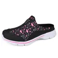 Women's slip-on casual sneakers featuring black flamingo print and white cushioned sole - 35 / Slip-on Mule Sneakers (8882) / Black (Flamingo Print)