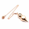 Péndulo de radiestesia de latón oro rosa con forma de calabaza y bola calada decorativa - Rosa oro