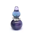 Macro view of a colorful fluorite crystal gourd-shaped perfume bottle pendant necklace - Gourd / Multi-color Fluorite (Silver Clasp)