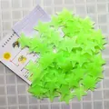 Luminous fluorescent green 3D star wall stickers for ceiling and bedroom decoration - Green 100 Pieces