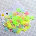 Colorful glow-in-the-dark 3D star wall stickers for room decoration with adhesive pads - Mixed 50 Pieces