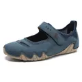Casual blue women's Mary Jane sandals featuring adjustable Velcro strap and sporty sole - Dark Blue