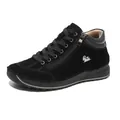 Minimalist black suede casual shoes for women with side zipper and manual stitching A806 - 36 / Black