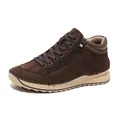 Dark brown suede-like women's leisure shoes with side zipper and handmade stitching - 36 / Deep Brown
