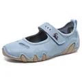 Casual lichtblauwe Mary Jane schoenen met klittenbandsluiting en ademend mesh - 38 / Hemelsblauw