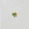Detailed macro view of a gold-plated stainless steel leaf pendant with green zircon stones - Pendant Only (Without Chain) / Green Teardrop Leaf Style (D174-2)