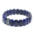 Détail du bracelet en pierre de lapis-lazuli bleue facettée, dimension de 11x16mm - Lapis-lazuli
