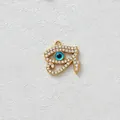 Ciondolo malocchio in acciaio inossidabile dorato con brillanti intarsi in zirconi - Occhio di Orazio Pavé di Strass (D193-2)