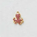 Eleganter vergoldeter Oktopus-Anhänger mit rosa Zirkonia für DIY-Schmuckprojekte - Rosaroter Oktopus