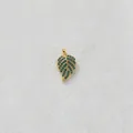 Elegant gold-plated stainless steel leaf pendant with green zircon inlay for DIY jewelry - Pendant Only (Without Chain) / Green Pave Leaf Style (D162-2)