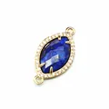 Dettaglio del connettore in pietra naturale blu a forma di marquise per gioielli DIY. - Lapislazzulo