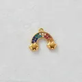 Ciondolo arcobaleno in acciaio inossidabile dorato con stelle e zirconi colorati - Arcobaleno di Strass Multicolore (D171-2)