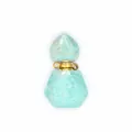 Pendente bottiglia olio essenziale in pietra naturale sfaccettata con eleganti finiture oro. - Amazonite (Oro)