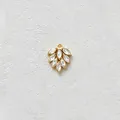 Gold plated stainless steel leaf pendant with marquise zircons for DIY necklaces - Pendant Only (Without Chain) / White Marquise Leaf Style (D175-2)