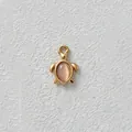 Gold-plated stainless steel turtle pendant with pink stone inlay for DIY jewelry design - M / Pink Turtle
