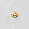 Golden shell shaped pendant with red zircon stones for DIY ocean jewelry making - Red Zirconia Spiral Conch (Pendant Only) (D154-4)