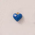 Ciondolo a cuore blu in smalto con malocchio e anello dorato per gioielli DIY - Malocchio Cuore Blu (款式20)