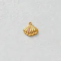 Elegant gold-plated stainless steel shell pendant with pink cubic zirconia for DIY jewelry - Pink Zirconia Exquisite Conch (Pendant Only) (D154-6)