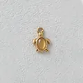 Gold plated stainless steel sea turtle pendant with yellow cabochon for DIY jewelry - M / Pale Yellow Sea Turtle