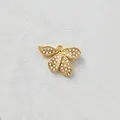 Gold-plated stainless steel flower pendant with sparkling CZ stones for DIY jewelry - Pendant Only (Without Chain) / White Flower Style (D169-2)