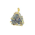 Detailed view of irregular triangular natural agate druzy pendant with gold wire wrapping - Pendant (②)