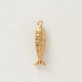 Colgante de pez detallado en acero inoxidable chapado en oro para creación de joyería DIY - Estilo de Pez 2 / Dorado