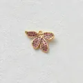 Gold-plated stainless steel flower pendant with pink zircon inlay for DIY jewelry - Pendant Only (Without Chain) / Pink Purple Flower Style (D169-4)