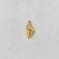Gold-plated stainless steel conch shell pendant with zirconia for DIY jewelry. - 白锆石海螺吊坠(D152-2)