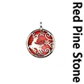 Festive Christmas deer pendant necklace featuring red turquoise stone and silver snowflake design - Hollow Deer Pendant / Red Howlite