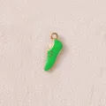 Detailed close-up of a green soccer boot charm with gold-colored trim for DIY jewelry making - Green Sneaker (Style 12)