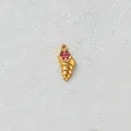 Gold plated stainless steel sea shell pendant with red zirconia for DIY jewelry - 红锆石海螺吊坠(D152-4)