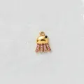 Gold-plated stainless steel jellyfish pendant charm with sparkling pink zircons for DIY jewelry - Jellyfish Style / Pink