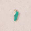 Detail of a teal enamel sneaker charm pendant for DIY jewelry making accessories. - Cyan Sneaker (Style 13)