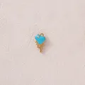 Dettaglio di un ciondolo a cuore in smalto blu effetto fusione in acciaio inossidabile. - Cuore Fondente Strass Blu Chiaro (款式28)