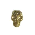 Polished gold-plated stainless steel crown skull bead with through-hole for DIY jewelry - HY-91
