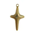 Eleganter vergoldeter Edelstahl-Sternkreuz-Anhänger für DIY-Schmuck und Halsketten - Vierzackiger Stern Stil (HY-937) / Gold